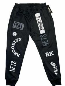 FISLL LIMITED BROOKLYN NETS MULTIPLE LOGO NEW SWEATPANTS TRACK PANTS $120 SZ XL 海外 即決