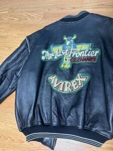 Avirex leather Varsity jacket Alaska Last Frontier Indian Totem Pole XXL Mint 海外 即決