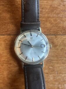 AUTHENTIC 1960s OMEGA SEAMASTER SOLID 14KT GOLD AUTOMATIC DATE GENTS WRIST WATCH 海外 即決