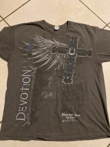 Vintage Shirt Men XL Y2K Devotion Cross Affliction Style Graphic Logo Grunge 海外 即決