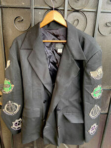 John Richmond Medium Black Coat Blazer Jacket ENGLAND Punk AS-IS Vtg 90’s RARE 海外 即決