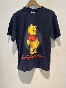 Vintage Walt Disney World Winnie the Pooh Crew Neck Tee Shirt Blue Sz S 海外 即決