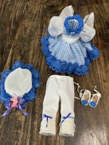 Vintage Little Bo Peep Doll Costume Dress Hat Shoes & Pantaloons Well Made 9” 海外 即決