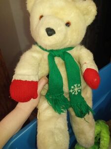 16" VINTAGE CHRISTMAS SNOWBEARY HALLMARK WHITE TEDDY BEAR STUFFED ANIMAL PLUSH 海外 即決