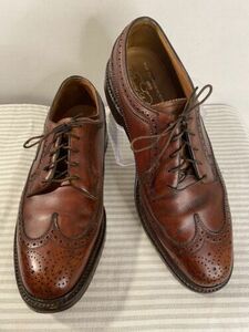 Vintage Florsheim Imperial V-Cleat WingTip Brown Shoes 93602 5-Nail Size 9C 海外 即決