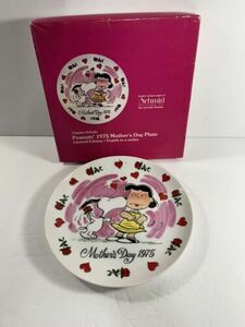 Vintage Schmid Peanuts Snoopy Mothers Day 1975 Plate Second Edition With Box EUC 海外 即決