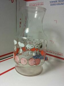 Vtg Hocking Peanuts Snoopy Orange Juice Carafe 1958 Glass Pitcher Schulz 32oz 海外 即決