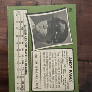 Andy Pages Los Angeles Dodgers 2020 Topps Heritage Minors Autograph Signed Card 海外 即決の画像2