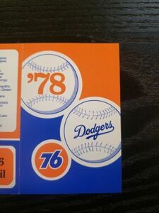 1978 Los Angeles Dodgers Pocket Schedule-Union 76 海外 即決