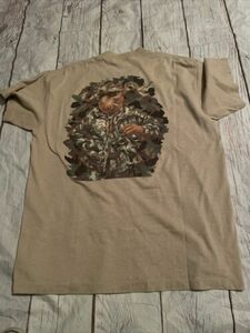 Vintage Joe Camel T-Shirt Mens XL Camouflage Army Pocket Single Stitch 90s 1992 海外 即決