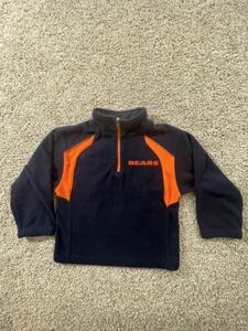 Vintage Chicago Bears Sweater Kids Small Blue Fleece 1/4 Zip NFL Football 海外 即決