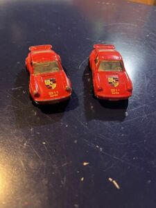 Two Matchbox 1978 Porsche 911 Turbo Red With Beige Interior w/Hitch Vintage 海外 即決