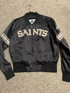 New Orleans Saints NFL Men's Quilt Lined Front Snap Starter Jacket (medium) 海外 即決