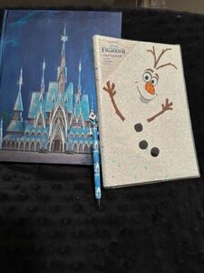 DISNEY Frozen Arendelle CASTLE COLLECTION & Olaf Journal With Olaf Pen Lot 海外 即決