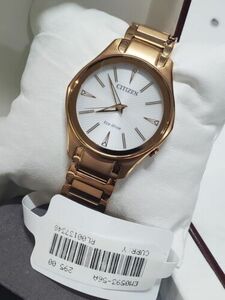 NEW Citizen Modena EM0593-56A Ladies 36mm Silver Dial Watch MSRP $295 海外 即決