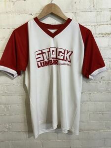 Vintage Stock Lumber jersey t-shirt v neck the builders choice 海外 即決