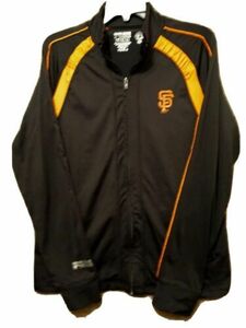 San Francisco Giants Men Jacket XL Black Orange Track Full Zip Embroidered Logo 海外 即決