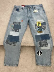 Levi's 501 150th Anniversary Edition Jeans 40x32 Original Fit Distressed Patched 海外 即決