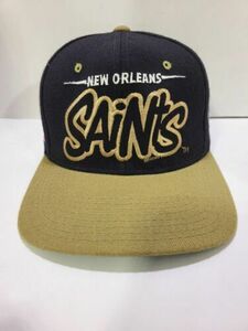 Vintage Starter New Orleans Saints 100% Wool 90s SnapBack Hat Black & Gold 海外 即決