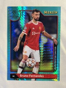 2021 Topps Merlin Chrome Bruno Fernandes Aqua Prizm #5 Manchester United 海外 即決