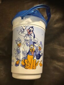 Disney Parks Popcorn Bucket Blue Lid Mickey Mouse Goofy Donald Duck Daisy 海外 即決
