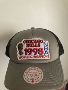 Chicago Bulls Hat Gray 1998 NBA Finals Trucker Snapback Mesh Mitchell & Ness 海外 即決