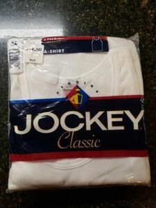 VTG 1994 Jockey Classic Men's 3-Pack A-Shirts Tank Cotton Sz XL NOS Made In USA 海外 即決
