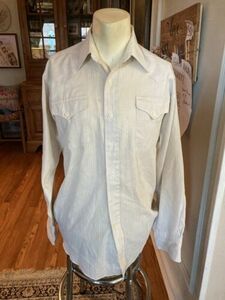 Vintage Panhandle Slim Men’s Almond LS Western Shirt 15 1/2 x 35 1970’s USA 海外 即決