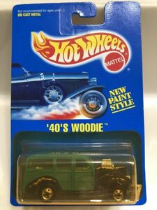 1991 Hot Wheels 40's Woody #217 Green & Black, New Paint Style***Ships Free*** 海外 即決