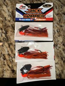 Lot Of 3 Z-Man Evergreen Jack Hammer Chatterbait 1/2 Oz Color #14 NEW Fire Craw 海外 即決