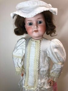 25” Antique Bergman Waltershansen Germany 1916 Bisque Doll Brunette #SC3 海外 即決