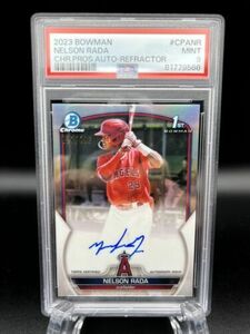 2023 Bowman Chrome Refractor 1st Auto Nelson Rada Angels #/499 PSA 9 海外 即決