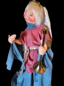 Vintage Annalee Christmas Angel Trumpet 1996 Felt Plush Large Doll 30" Tall 海外 即決