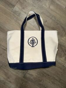 L.L. BEAN Boat and Tote Canvas Bag Blue Nice Boat Bag Made In USA 100% Cotton 海外 即決