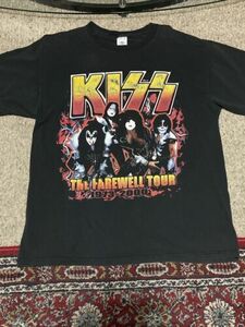 Vintage KISS The Farewell Tour 1973-2000 L Single Stitch Black T-shirt Sz XL 海外 即決