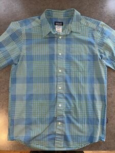 Patagonia Go To Shirt Mens Med Button Up Short Sleeve Blue Green Lightweight 海外 即決