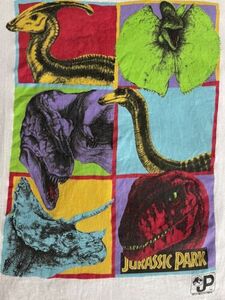 Vintage 1993 jurassic park single stitch movie promo t shirt size xl cast crew 海外 即決