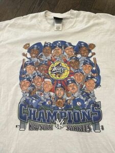 New York Yankees 2XL Shirt 1998 World Series Pro player White Cartoon Big Head 海外 即決