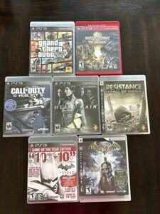 PS3 Grand Theft Auto 5 Mortal Kombat Batman Resistance Heavy Rain COD Lot Of 7 海外 即決