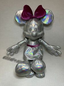 Disney Parks 100th Anniversary Minnie Mouse Silver Platinum Iridescent Toy Plush 海外 即決