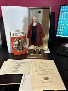 Vintage Benjamin Franklin Living Image Doll 11" Tall New Complete W/ Coa 海外 即決