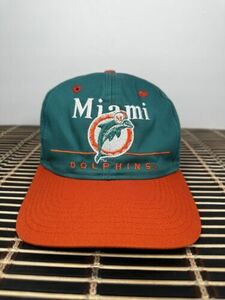 Vintage Eastport Miami Dolphins Split Bar Snapback Hat Retro Throwback Teal 海外 即決