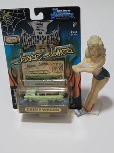 Muscle Machines Jesse James West Coast Choppers 2004 Chevy Wagon Turquoise 1:64 海外 即決