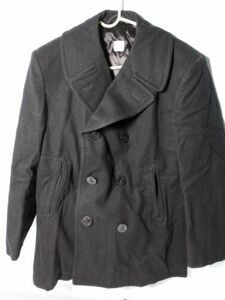 U.S. Navy Enlisted Mans Peacoat Overcoat Sterlingwear WOOL Men's 44S Black 44 sh 海外 即決