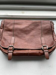 Fossil Bennett EW City Cognac Bag (Pre owned) MBG9226222 Leather Brown -No Strap 海外 即決