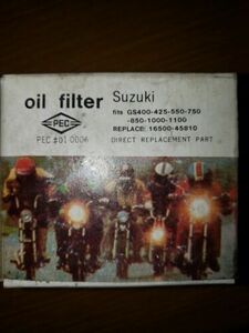 NOS PEC 01-0006- 16500-45810 Oil Filter SUZUKI GS400,425,550,750,850,1000,1100 海外 即決