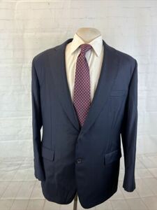 SUPER 110 Paul Stuart Men's Dark Navy Blue Black Wool Suit 43R 35X29 $1,895 海外 即決