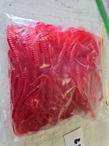 MANNS JELLY WORM FISHING LURES 100PACK Vintage bulk park. 8in lot c3 海外 即決