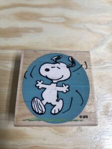 2002 Happy Snoopy Wood Rubber Stamp Charles Schultz Peanuts Stampabilities B3 海外 即決