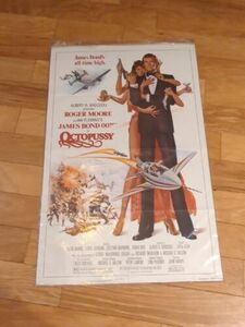 Signed Roger Moore OCTOPUSSY (1983) Original Movie Poster 27x41 L James Bond 007 海外 即決